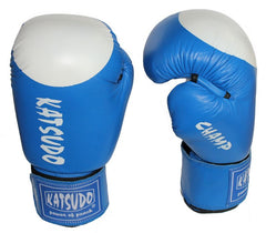 Katsudo Boxhandschuhe mit Zielscheibe Champ III, blau