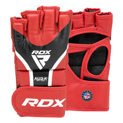 RDX Grappling-Handschuhe Aura Plus T-17, rot-schwarz