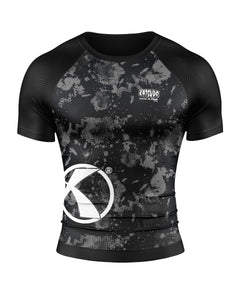 Katsudo Funktionsshirt kurzarm Virago, digital schwarz-weiß