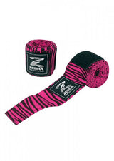 Zebra bavlnené box bandáže, ružovo-čierne