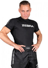 Zebra rash guard s krátkym rukávom Performance, čierny