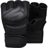 RDX MMA grapplingové rukavice F15, čierna matná
