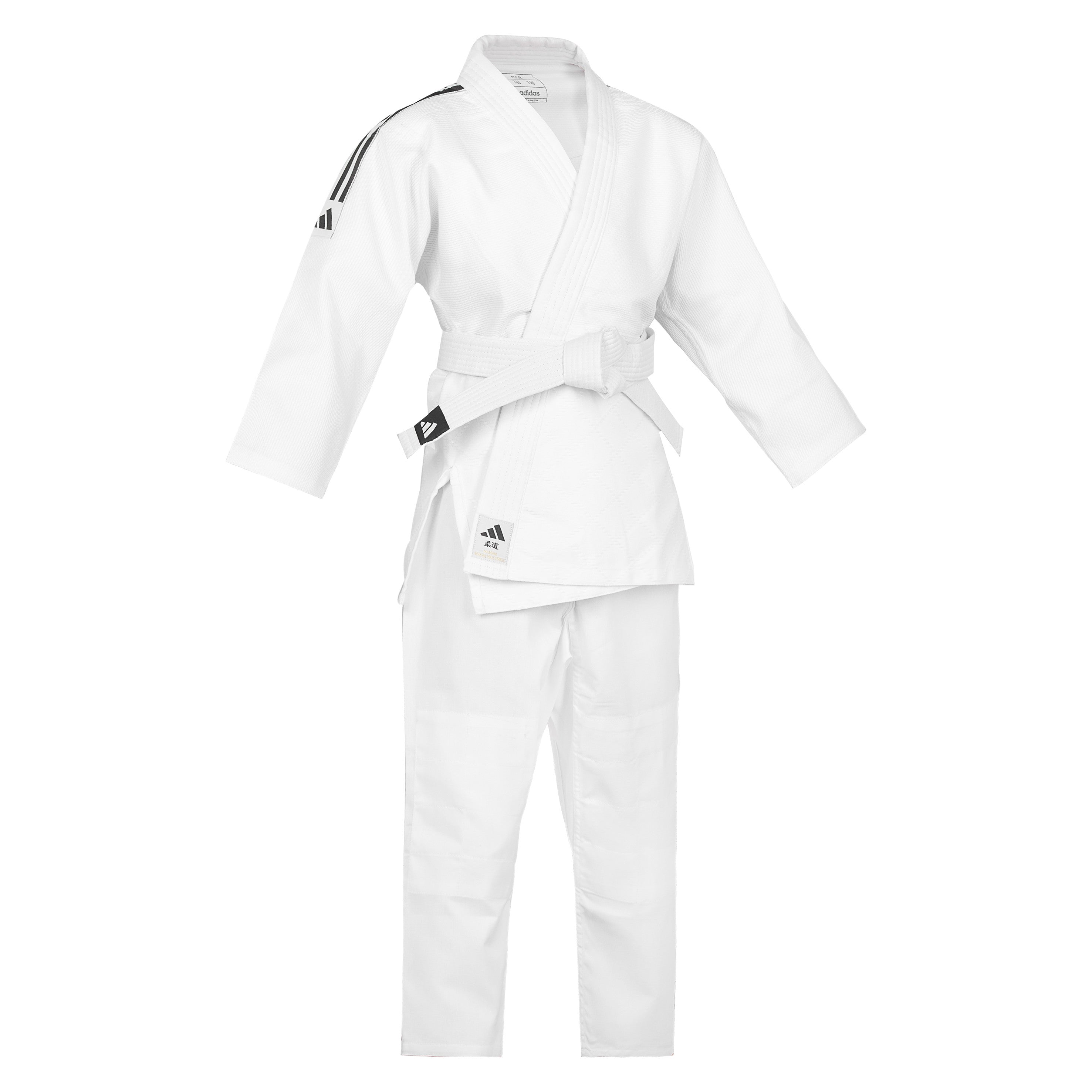 Adidas JU Kimono mit schwarzen Streifen Club 350g, weiß