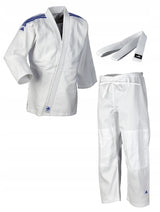 Adidas JU Kimono mit blauen Streifen Club 350 g, weiß