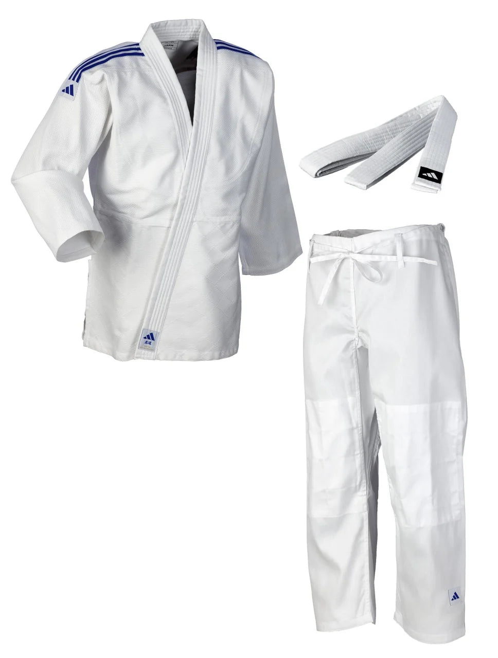 Adidas JU kimono s črnimi pasovi Club 350g, bel
