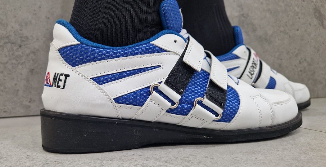 La sport vzpieračské topánky, bielo-modré