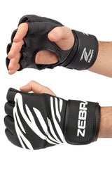 Zebra MMA rukavice, čierne