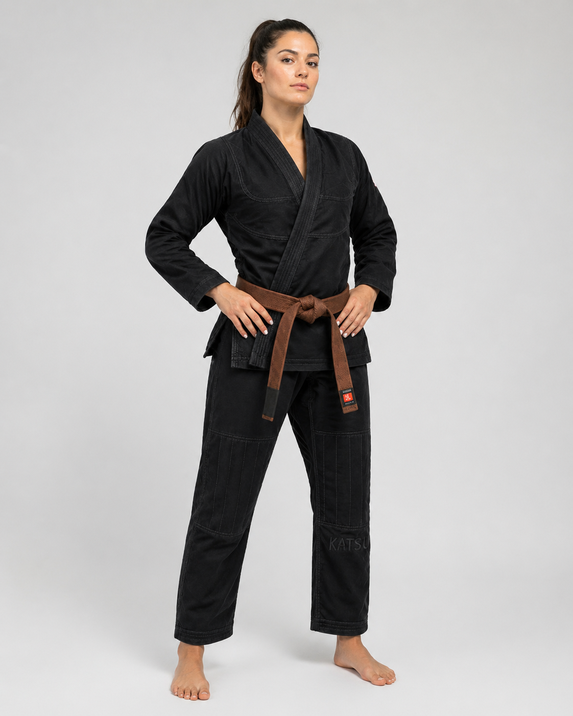 Katsudo Yori Damen Jiu Jitsu Kimono 550 g, schwarz