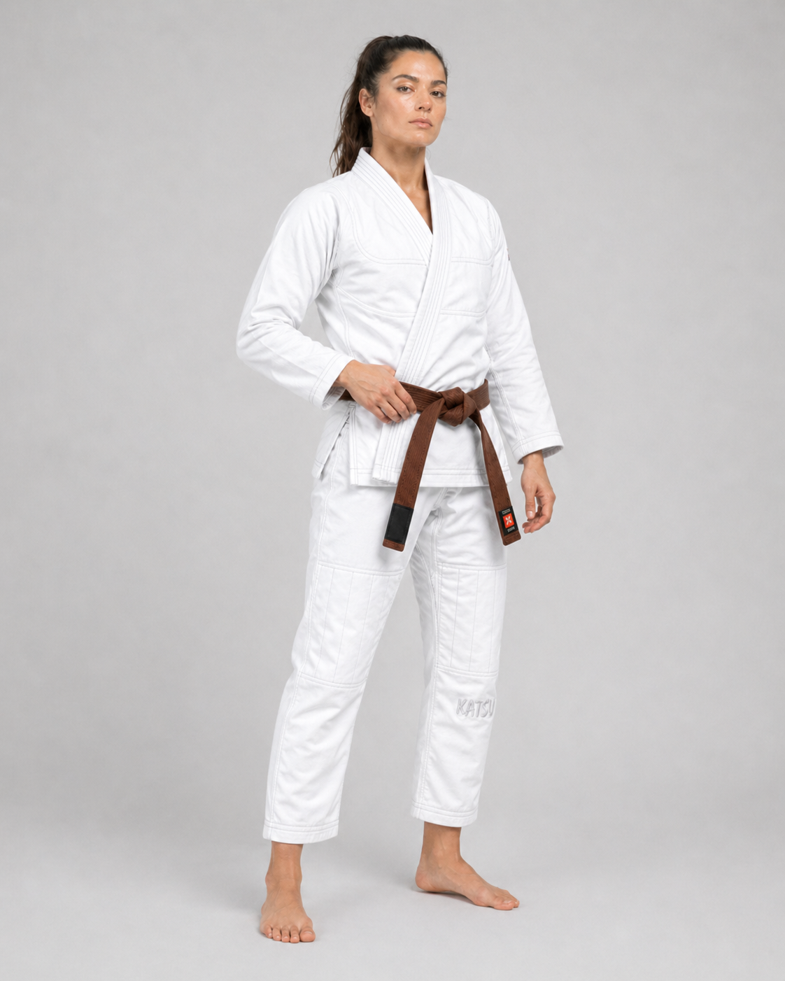Kimono da Jiu Jitsu donna Katsudo Yori 550g, bianco