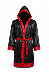 Katsudo Redline satin boxing robe, black-red